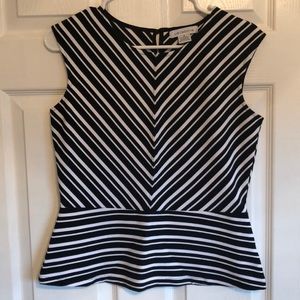 Liz Claiborne striped peplum style top size S